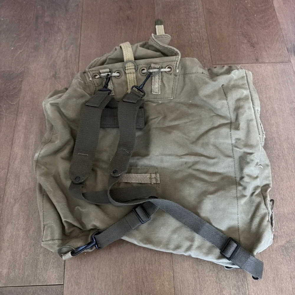 Vintage Military Backpack Camping Hiking Rucksack 14x15